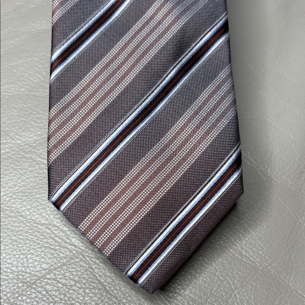 Napoli Nordstrom diagonal Striped woven Brown and Blue Men's silk Tie